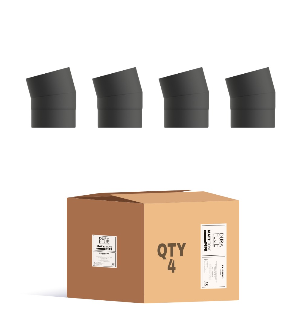 Matt Black Elbow 15° 6 Inch (150mm) Box Of 4 