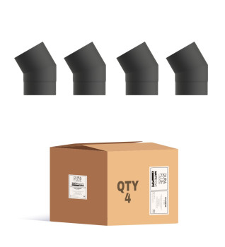 6-Inch 30-Degree Bend Matt Black Stove Flue Pipe