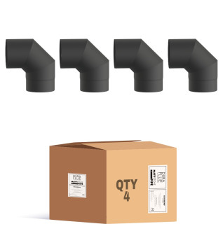 4-Inch Matt Black 90-Degree Stove Flue Bend