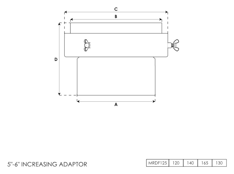 Dura Flue Premium Increasing Adaptor 5-6 Inch 