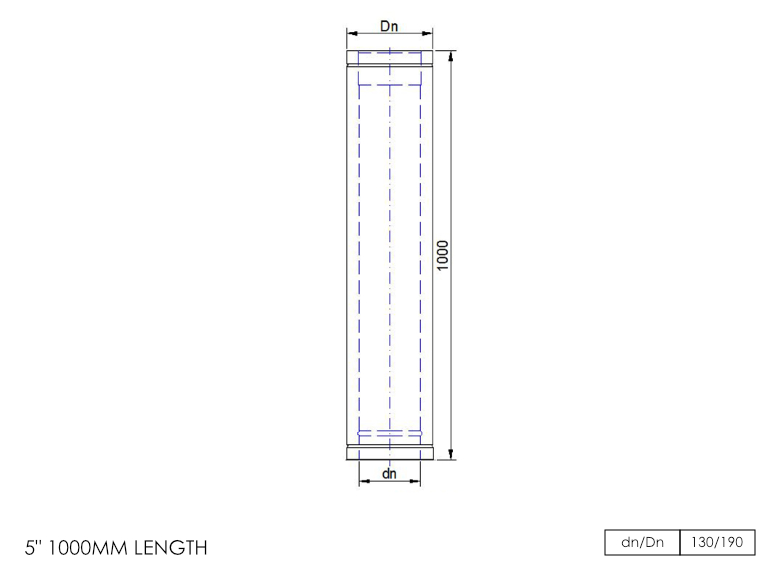 DTW 1000mm Straight Length 5 Inch SS