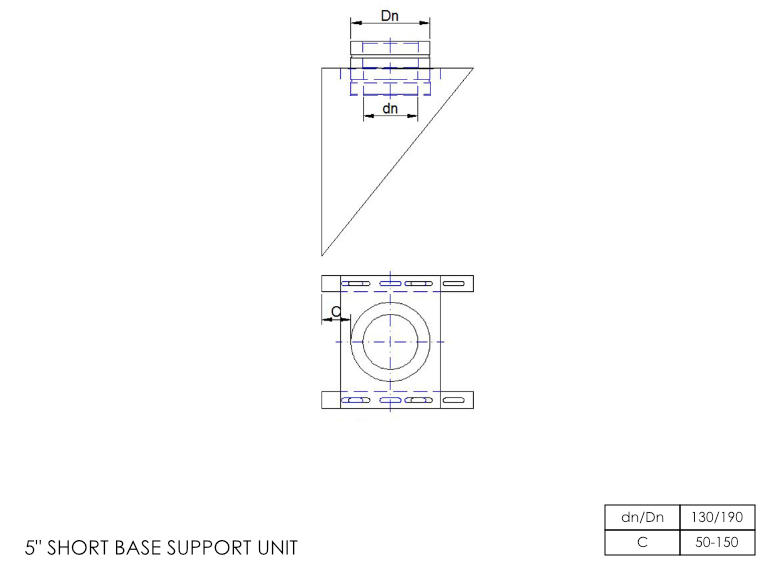 DTW Short Base Support Unit 5 Inch SS