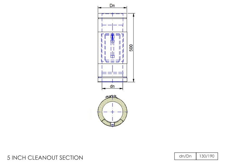 DTW Straight Length with Clean Out Section 5 Inch SS