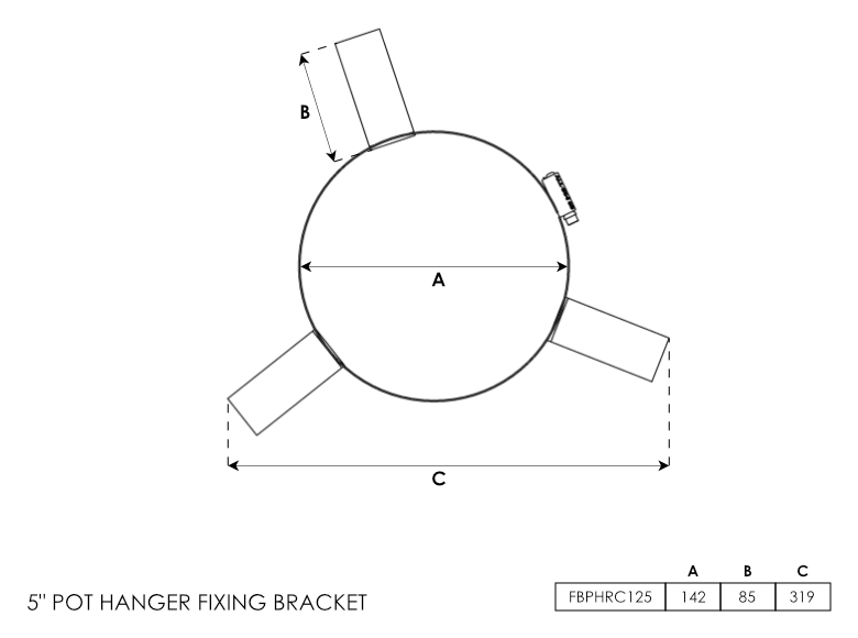 Pot Hanger Fixing Bracket 5 Inch