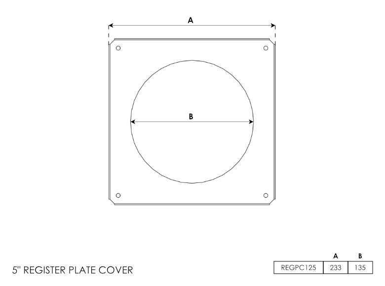5 Inch Register Plate Cover
