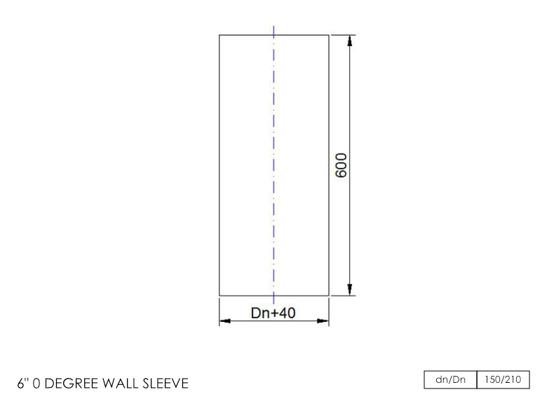 DTW 0 Degree Wall Sleeve 6 Inch 