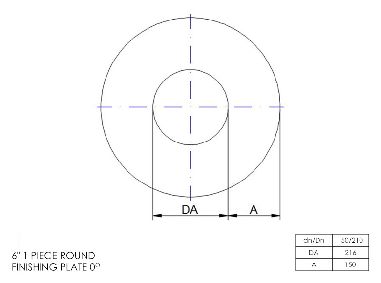 DTW 1 Part 0 Degree Finishing Plate 6 Inch NEW 0.4mm Galvanised