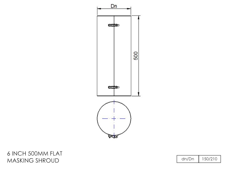 DTW 500mm Flat Masking Shroud 6 Inch SS