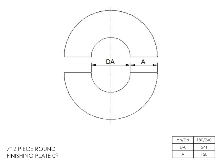 DTW 2 Part 0 Degree Finishing Plate 7 Inch SS