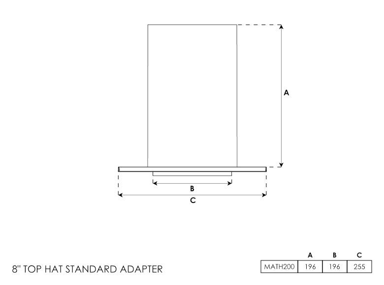 Top Hat Adapter 8 Inch