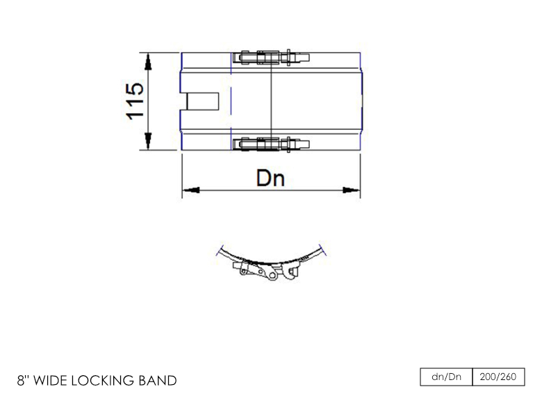 DTW Wide Locking Band 8 Inch MB
