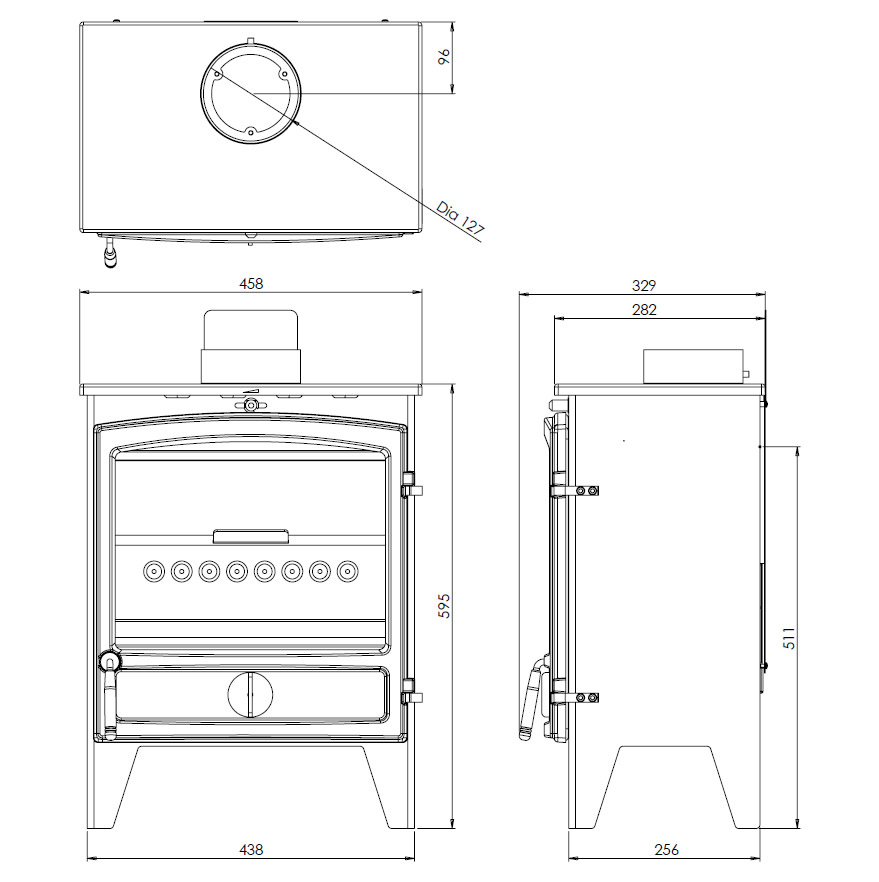 Go Eco 5kW High line Plus Wide Multifuel Ecodesign Stove