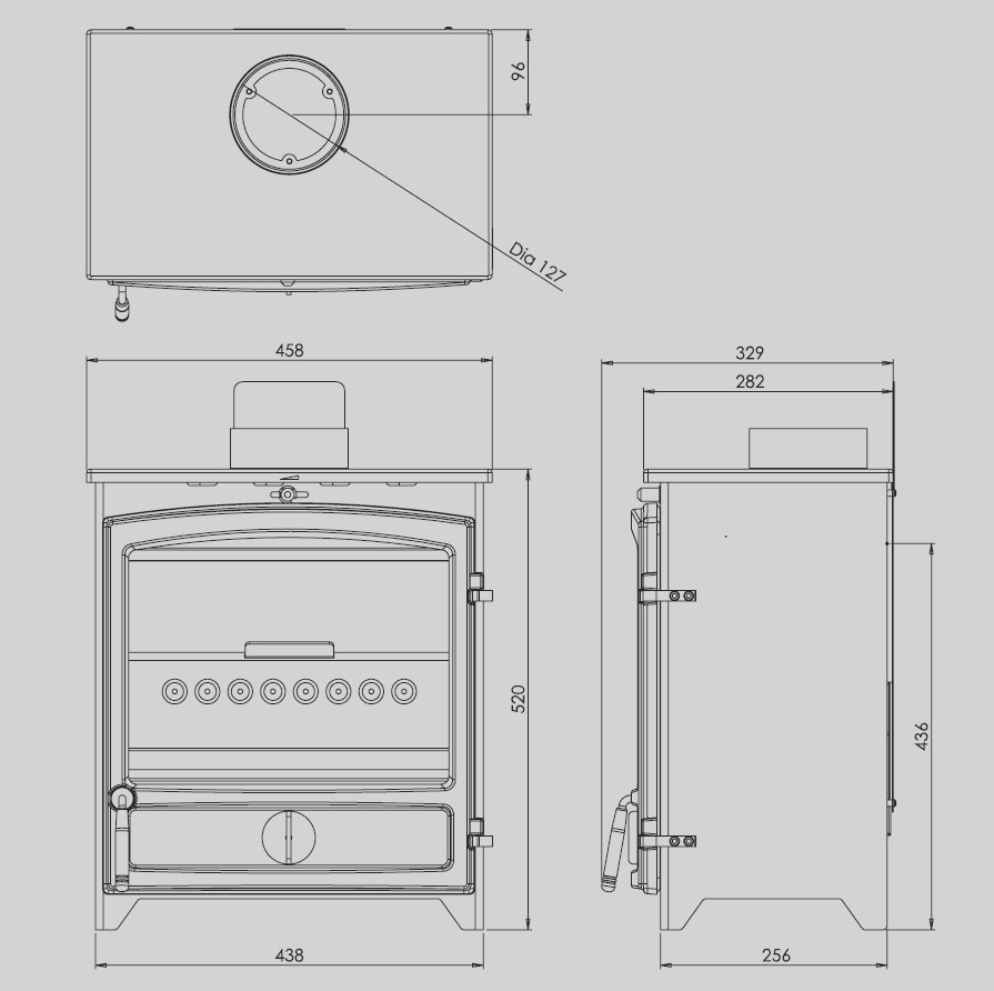 Go Eco 5kW Wide Wood Burning Multifuel Ecodesign Stove
