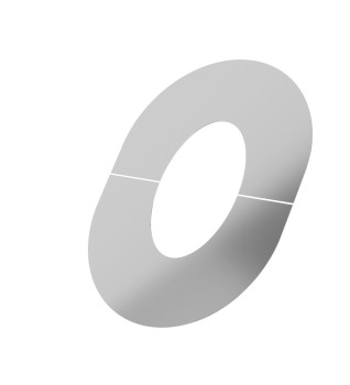 DTW 2 Part 45 Degree Oval Finishing Plate 5 Inch SS NEW 0.4mm Galvanised