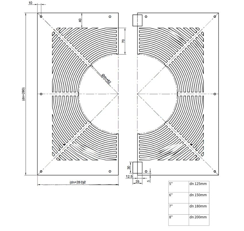 DTW Ventilated Firestop Plate 8 Inch MB