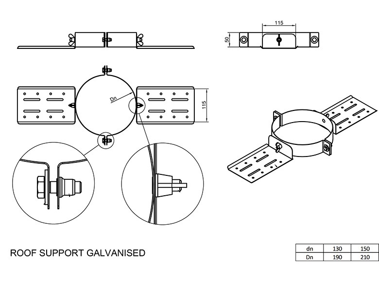 DTW Roof Support 5 Inch New Galvanised