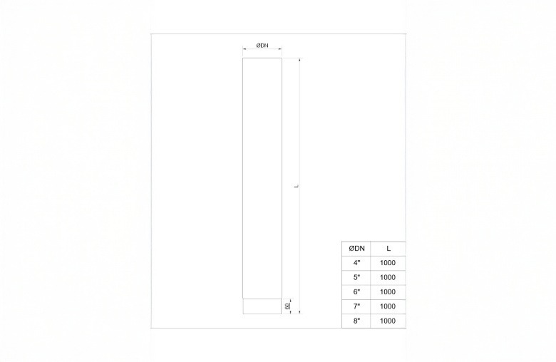 MATT Black 1000mm Straight Length 4 Inch (100mm)