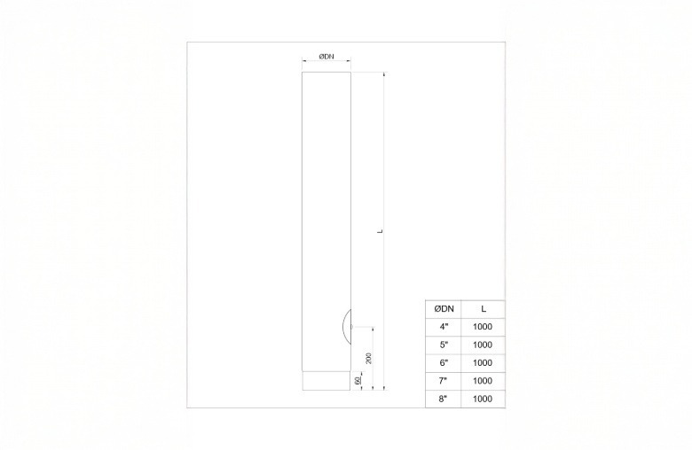 MATT Black 1000mm Straight Length With Door 7 Inch (175mm) Box Of 2