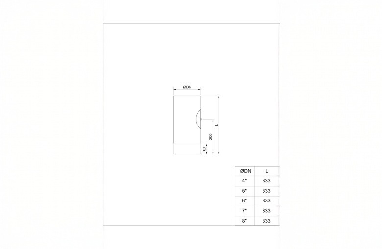 MATT Black 330mm Straight Length With Door 7 Inch (175mm)