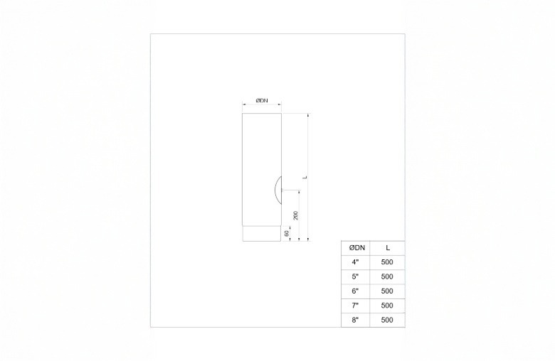 MATT Black 500mm Straight Length With Door 7 Inch (175mm) Box Of 4