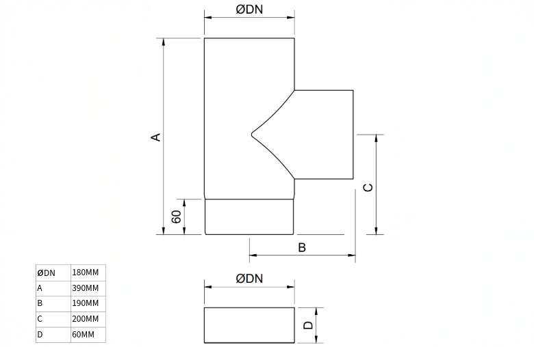 MATT Black 90 Degree T Piece with End Cap 7 Inch (175mm) Box Of 2
