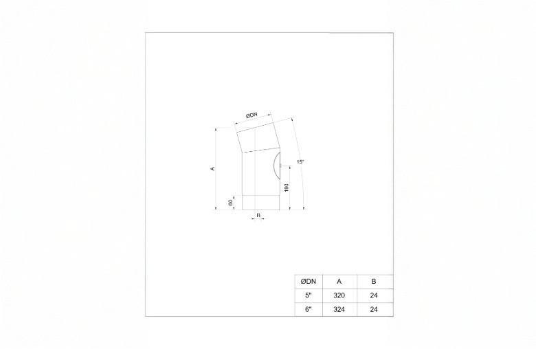 Matt Black Elbow 15° With Door 6 Inch (150mm) Box Of 4 