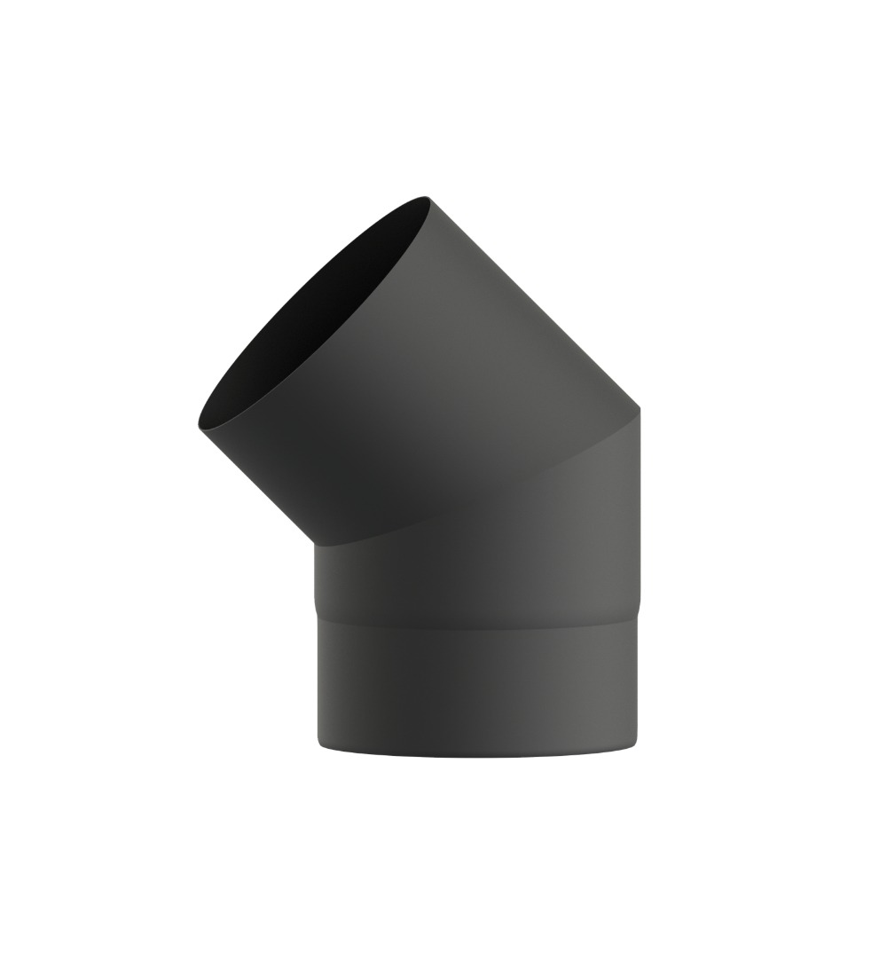 Matt Black Elbow 45° 7 Inch (175mm)
