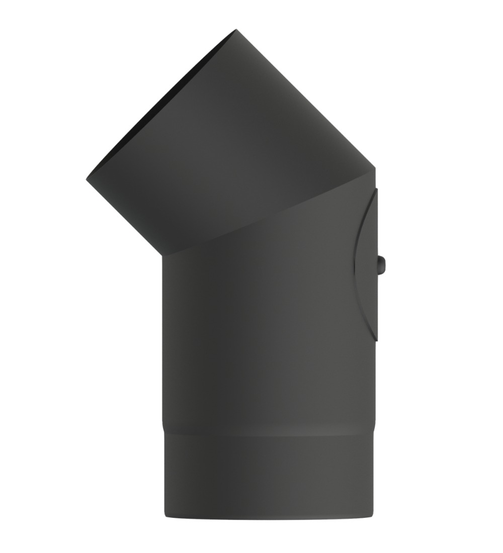 Matt Black Elbow 45° With Door 8 Inch (200mm)
