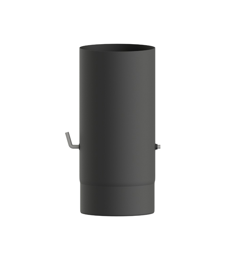 MATT Black Stove Pipe With Damper 8 Inch (200mm)