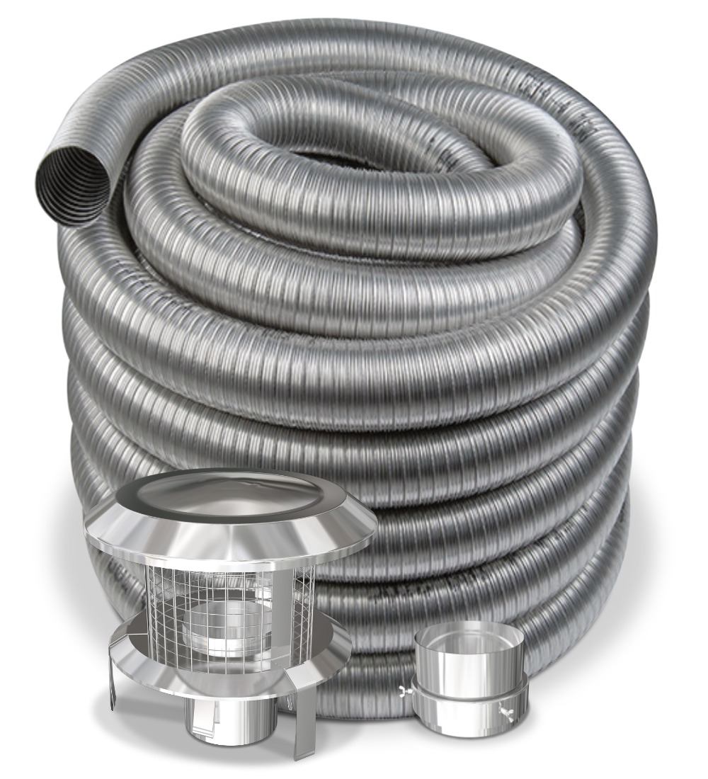 5 Inch 125mm Dura Flue Extra Flex 316 15yrs Warranty Kit