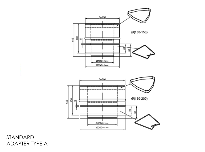 GF Adapter Type A (Bellfires) 5 Inch SS