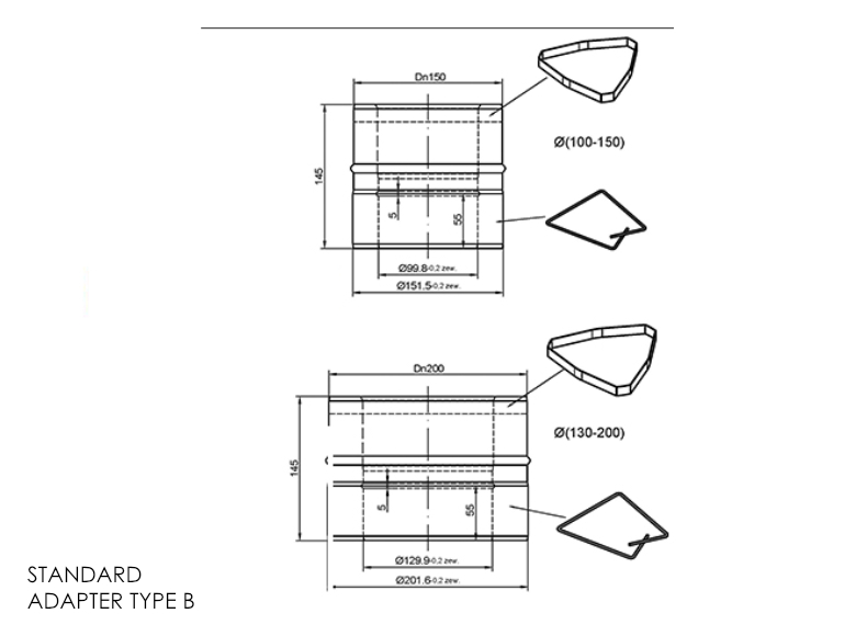 GF Adapter Type B (M Design) 4 Inch MB