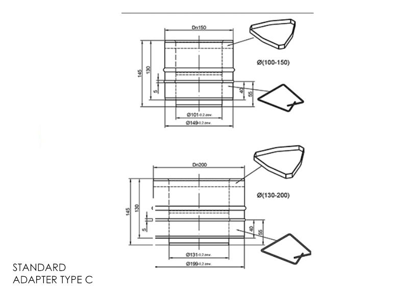 GF Adapter Type C (DRU) 5 Inch SS