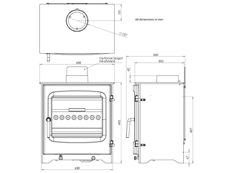 Go Eco 5kW Excel Low Lintel Wide Multifuel Ecodesign Stove