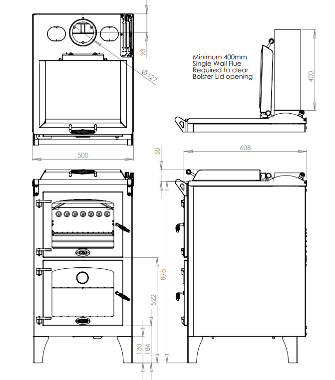 Go Eco Bakechef Wood Burning Cooking Stove