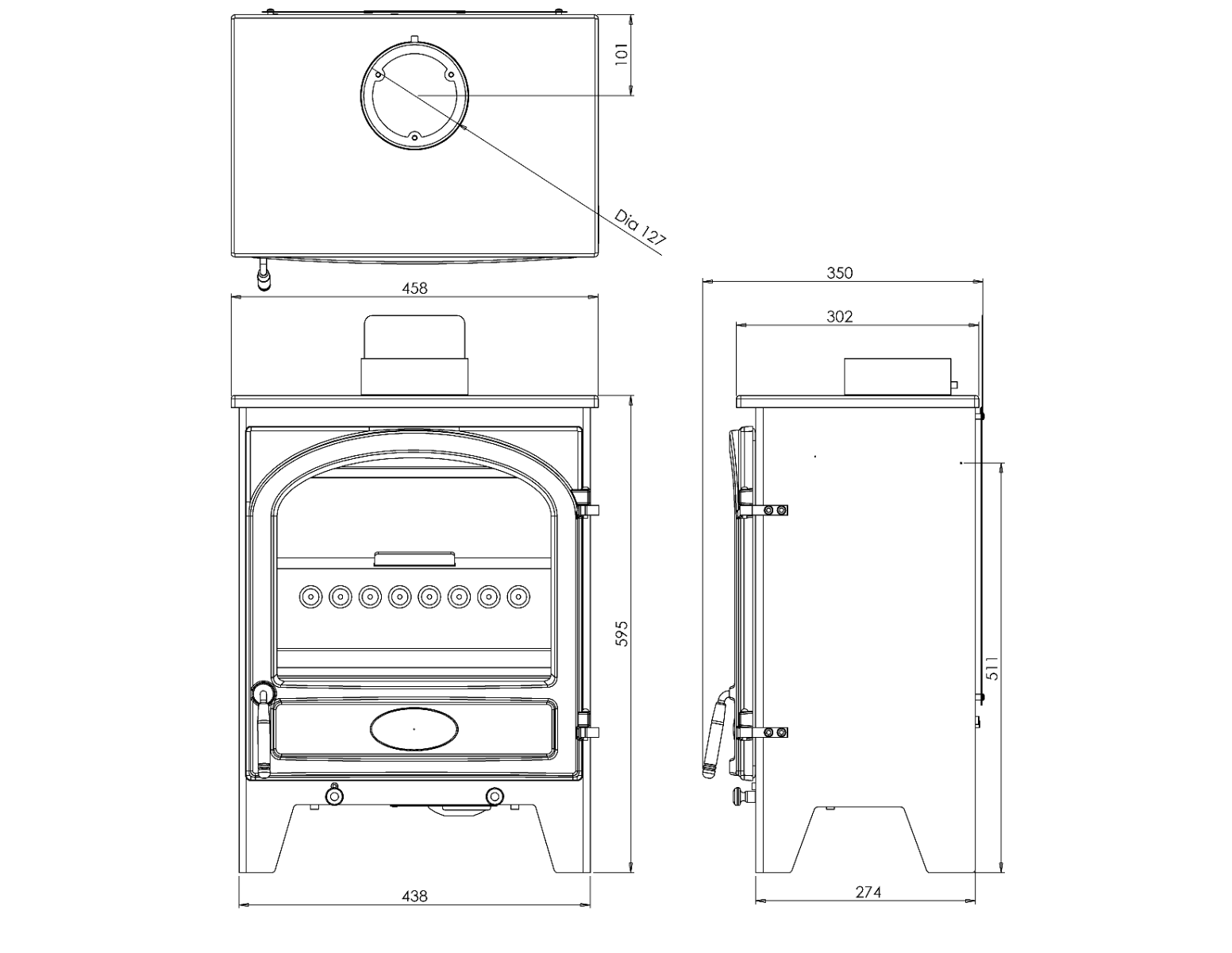 Go Eco Excel 5KW Wide Traditional Door Multifuel Ecodesign Stove