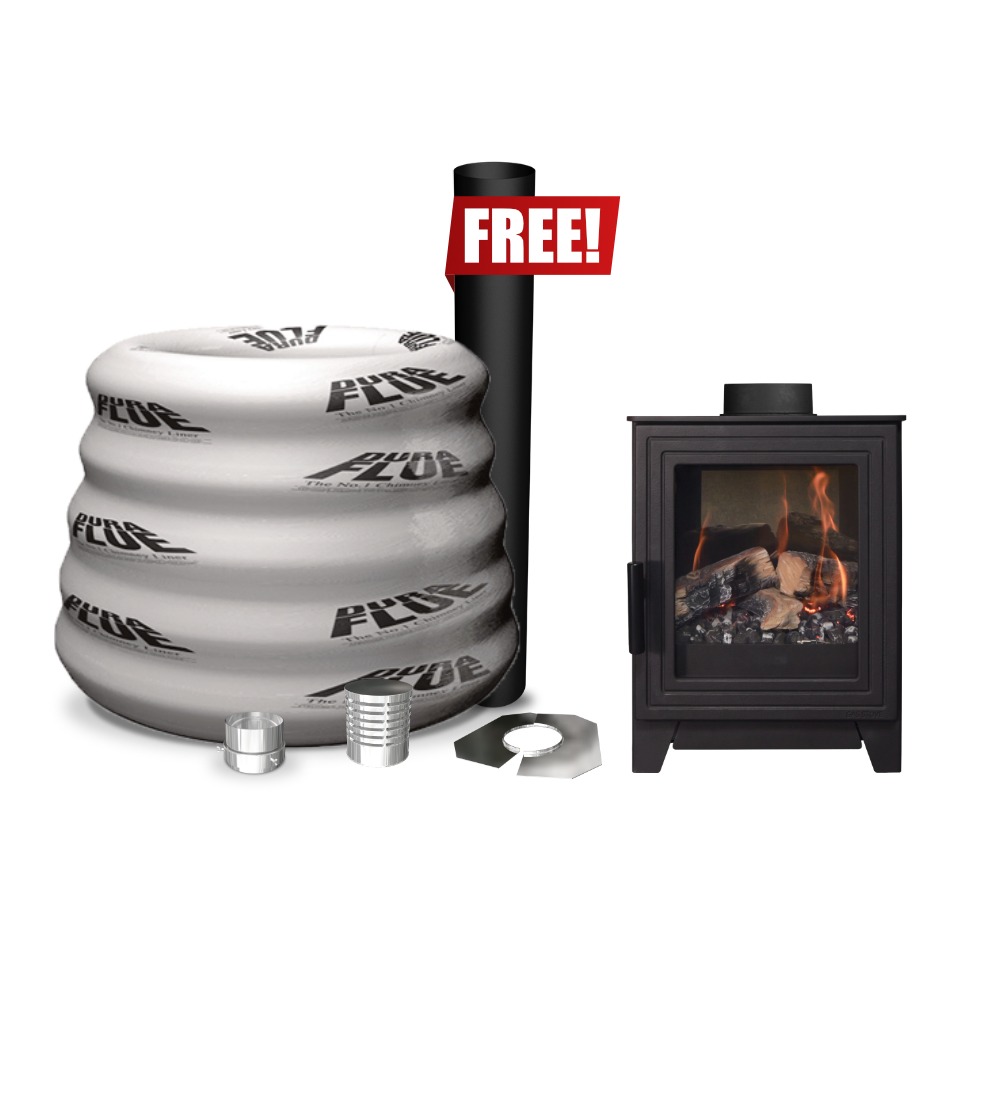 Woodford Pankhurst Natural Gas Stove bundle with GC1 Gas Terminal