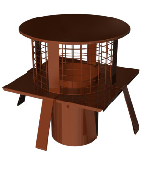 6 Inch Terracotta Square Based Pot Hanger Rain Cap